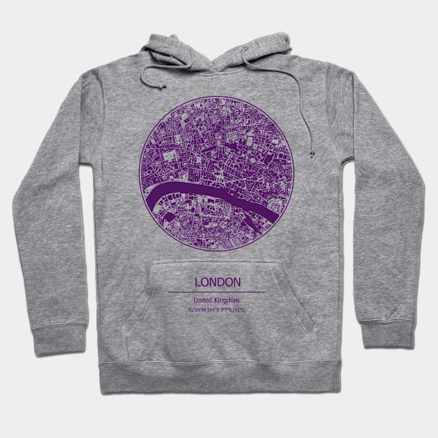 London city map coordinates Hoodie by SerenityByAlex